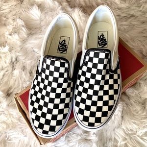 Vans checkerboard slip on shoes